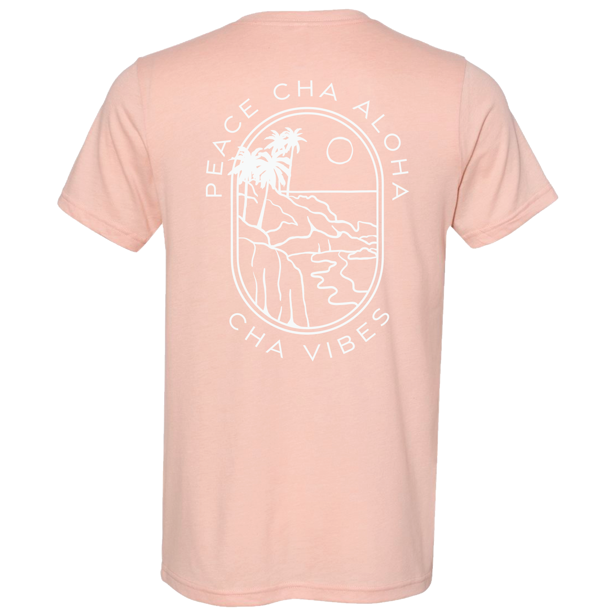 Peace Cha Aloha Peach TShirt Cha Vibes