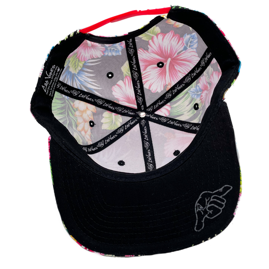Black Floral Cap