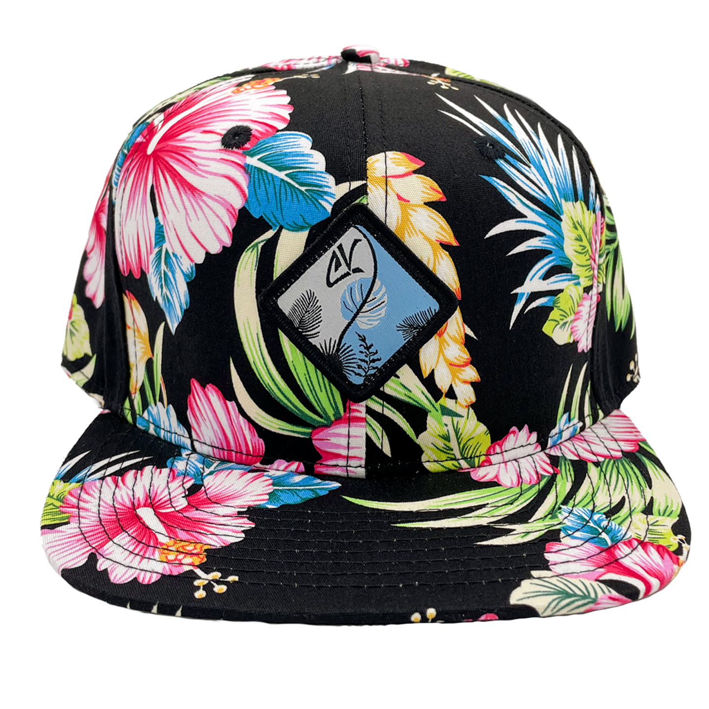 Black Floral Cap