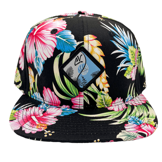 Black Floral Cap