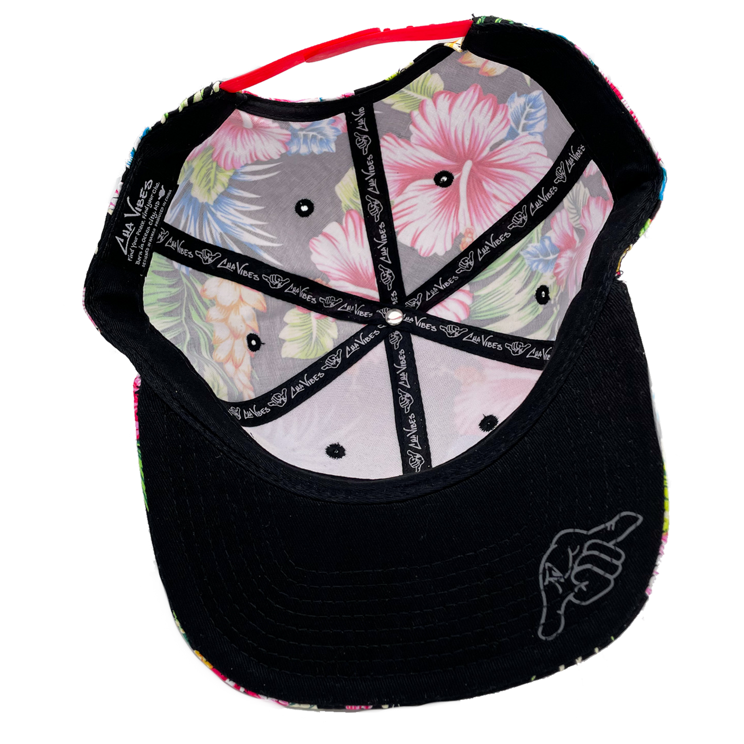 Black Floral Cap