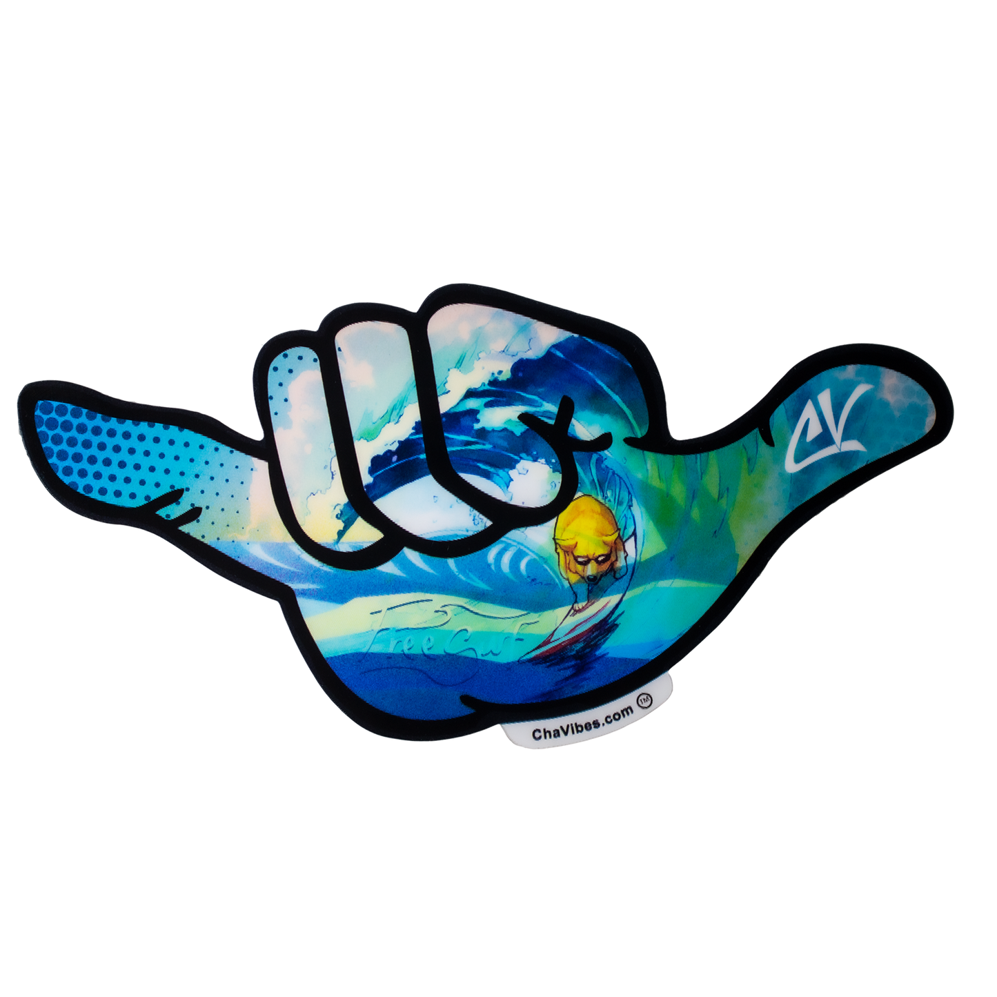 Free Surf 3D Sticker