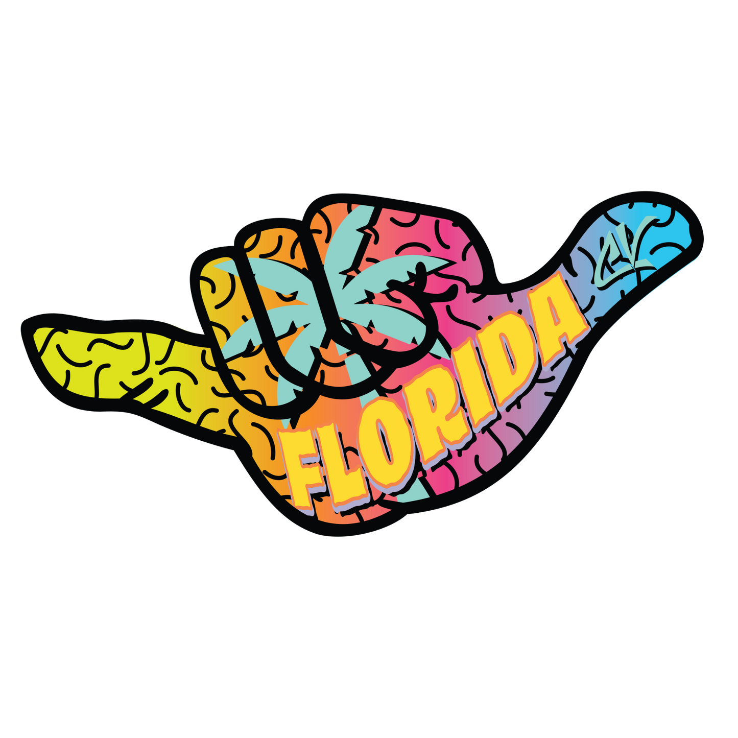 Retro Florida 3D Sticker