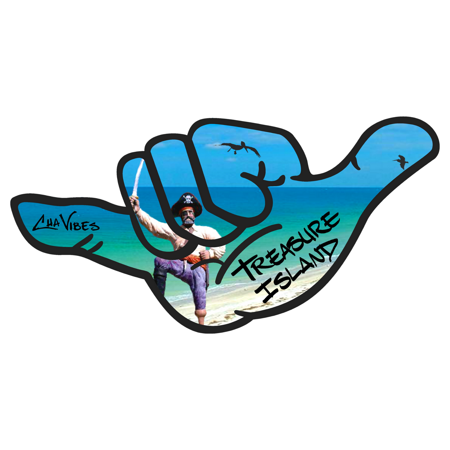 Treasure Island Florida Flag 3D Sticker