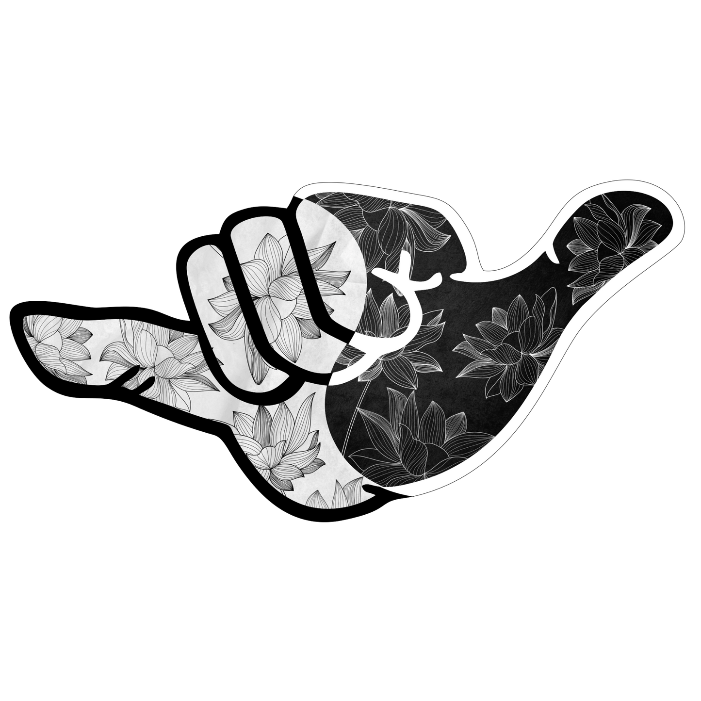 Yin Yang Leaf 3D Sticker