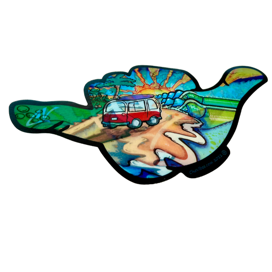 Hippie Van 3D Sticker