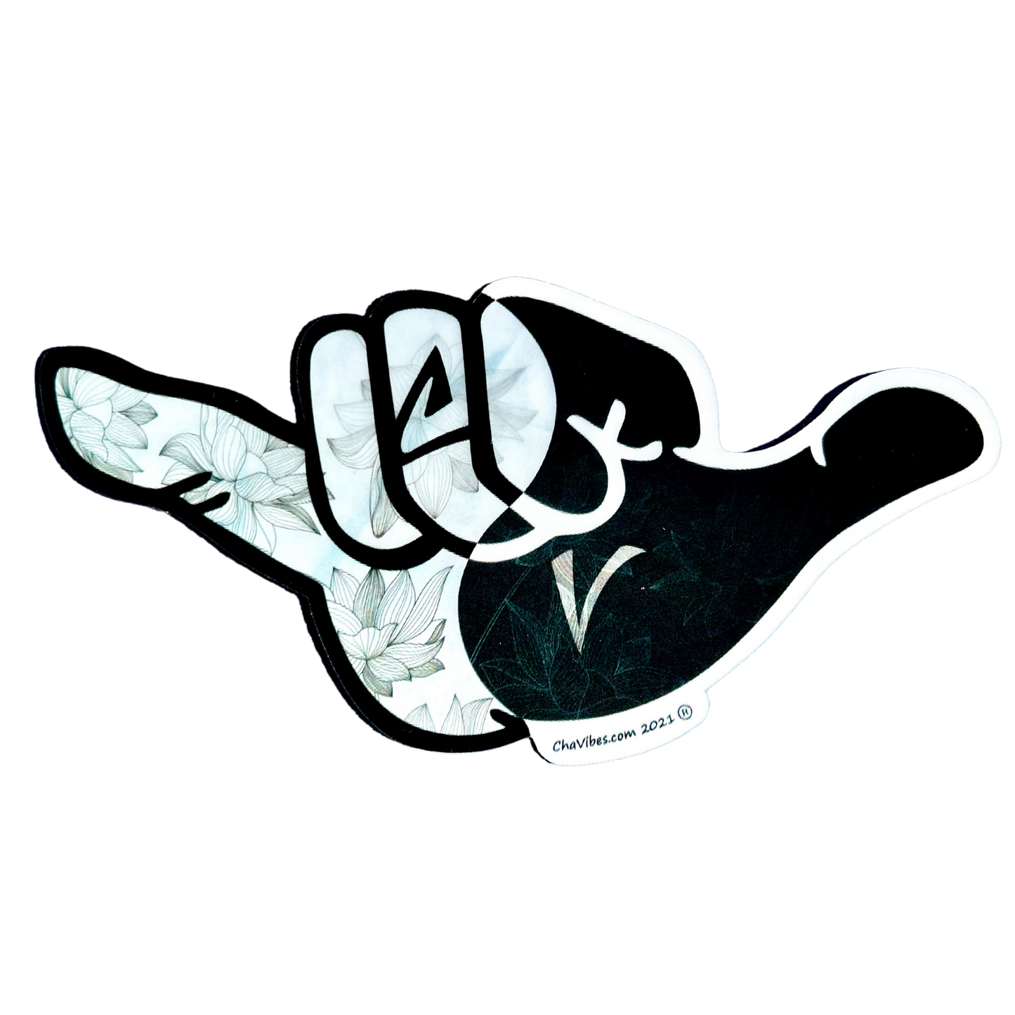 Yin Yang Leaf 3D Sticker