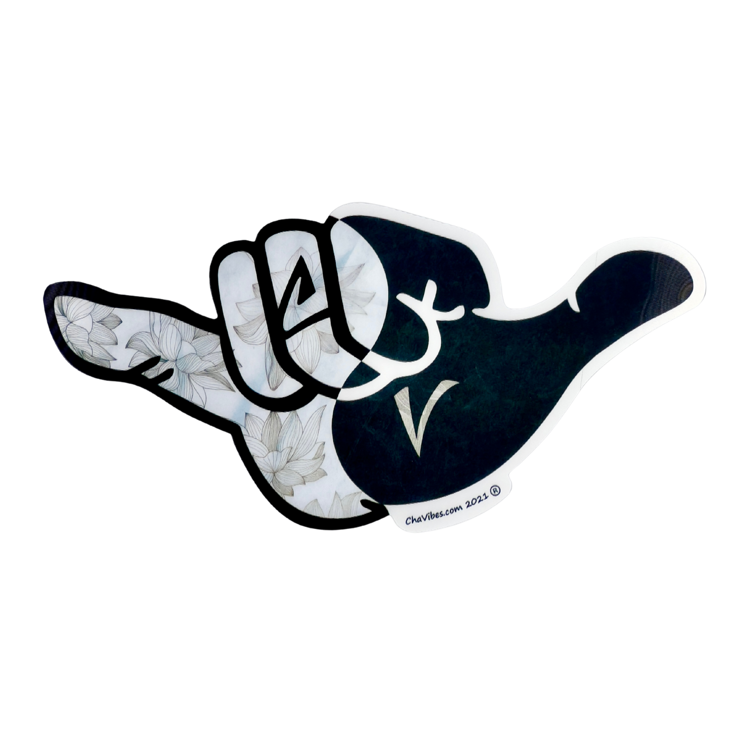 Yin Yang Leaf 3D Sticker